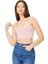 Mürdüm Ayarlanabilir Ince Askılı Lazer Kesim Kadın Crop Büstiyer 1