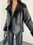 Kadın Fermuarlı Peluşlu Deri Ceket 5