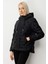 Kadın Kapüşonlu Şişme Mont 6601 Siyah 2