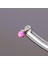 Yüksek Kalite G23 Titanium Titanyum / Pembe Opal Spayk 6mm x 1.2mm Labret Piercing 1