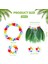 Yetişkin Hawaii Kostüm Seti - Yaprak Etek &amp; Hawaii Set - 5 Parça 2