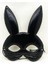 Siyah Renk Kumaş Malzemeden Imal Eva Tavşan Maskesi 19X15 cm 4