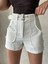 Kemer Detaylı Gabardin Şort Krem S25289 6