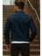 Erkek Mevsimlik Basic Günlük Trend Lacivert Kot Ceket 6