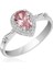 Hk Gümüş Kadın Yüzük Pembe Damla Taşlı |Gümüş Takı Hediyelik Ürünler 1