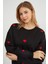 3 Iplik Kalp Nakışlı Oversize Sweatshirt 3