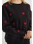 3 Iplik Kalp Nakışlı Oversize Sweatshirt 6
