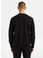 Bisiklet Yaka Baskılı Siyah Erkek Sweatshırt J5WM-SWT7692 4