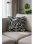 Wild Stripe Zebra Desenli Pamuklu Gabardin Dekoratif Kırlent Kılıfı 50X50 cm 1