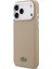 iPhone 17 Pro Max Kılıf Lacoste Lisanslı M-Safeli Pu Pike Desenli Standlı Metal Logolu Kapak Bej 2