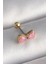 316L Çelik Gold Renk Pembe Fiyonk Model Tragus Piercing - Lisinya 1