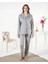 Estiva 25360 Gömlek Yaka Çizgili Kadife Pijama Takımı 1