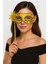 Lüks Taşlı Saplı Maskeli Balo Maskesi Altın Renk 35 cm 1
