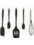 Dayanıklı Yanmaz Yapışmaz Silikon Spatula Seti 5 Parça Siyah 3