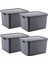 4&apos;lü Set Stafi Çok Amaçlı Kapaklı Kutu 18 Lt - Antrasit, Çok Amaçlı Kapaklı Kutu, Ev-Ofis-Depo Için, Kapaklı Saklama Kutusu 1