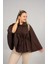 Asil ve Doğal: Kahverengi Büyük Beden Kaşe Pelerin Panço 1