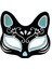 Siyah Renk Süet Kaplama Üzeri Gümüş Mavi Simli Kedi Maskesi 17X14 cm - Lisinya 1