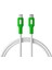 Type C-C Power Delivery Hızlı Şarj Kablosu, Beyaz Kablo, Beyaz/yeşil Uçlar (150 Cm) 1