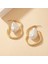Sevil Gülgün Atelier Trend Barok İnci Detaylı Gold Halka Küpe Asimetrik İnci Sallantılı Modern Şık Küpe 5