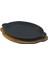 Pişirme Kabı Lv Eco Ft 1824 T10 K4 Fajita Plaka, Oval, Integral Metal ve Ahşap Plaka, Ölçüler 18 x 24 Cm, Dökme Demir, Siyah 1