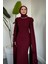 Aliya Pelerini Güllü Balık Abiye Bordo 3