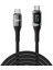 Juo 60W Dijital LED Ekranlı Örgülü USB Type-C To Type-C Hızlı Şarj ve Data Kablosu 1 Metre 3