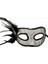 Siyah Renk Yandan Tüylü Pul Payet Işlemeli Parti Maskesi 23X12 cm - Lisinya 1