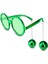 Disko Toplu Küpeli Parti Gözlüğü Yeşil Renk 1