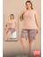 Lady Büyük Beden Zebra Tasarımlı Askılı Kolsuz Şortlu Pijama Takımı 1