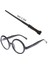 Harry Potter Asası 30 cm ve Siyah Çerçeveli Harry Potter Gözlüğü Seti 1