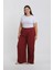 Kadın Büyük Beden Bordo Rahat Kesim Baggy Tek Alt 1