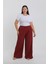Kadın Büyük Beden Bordo Rahat Kesim Baggy Tek Alt 2