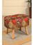 pufi dekoratif puf - renkli - etnik desenli - gürgen ayaklı - oval puf - çok amaçlı kullanım - modern bench 1