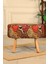 pufi dekoratif puf - renkli - etnik desenli - gürgen ayaklı - oval puf - çok amaçlı kullanım - modern bench 2