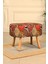 pufi dekoratif puf - renkli - etnik desenli - gürgen ayaklı - oval puf - çok amaçlı kullanım - modern bench 3