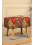 pufi dekoratif puf - renkli - etnik desenli - gürgen ayaklı - oval puf - çok amaçlı kullanım - modern bench 4
