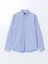 Yeni Sezon Slim Fit Uzun Kollu Çizgili Oxford Erkek Gömlek 5