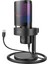 A9 USB Rgb LED Işıklı Masaüstü Mikrofon, Siyah 1