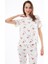 Premium Kadın Pijama Takımı Ayıcık Desenli Yumuşak Dokulu Kısa Kollu Bisiklet Yaka 3