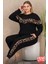 Lady Leopar Desenli Manşet Paça Pijama Uzun Kollu Bisiklet Yaka Viskon Kumaş Pijama Takımı 1