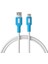 USB A-C Hızlı Şarj Kablosu (Beyaz + Beyaz/mavi Uç) (150 Cm) 3