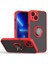 Aksesuar 14 ile Uyumlu Arka Kısmı Mat Şeffaf Yapıya Sahip Manyetik Yüzük Kenarları Silikon Tpu Malzemeden Üretilmiş Renkli Tuşlara Sahip Kamera Korumalı Transparan Kılıf (Kırmızı) 3