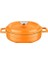Metal Spring Serisi - Döküm Çok Amaçlı Tencere, Yuvarlak, 24 Cm, Mat, Parlak Siyah Taban, Turuncu 2