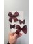 Acı Kahve Tonları Kurdele Kelebek Klips Toka Seti( 5/3 cm Metal Toka) 1