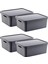 4&apos;lü Set Stafi Çok Amaçlı Kapaklı Kutu 12 Lt - Antrasit, Çok Amaçlı Kapaklı Kutu, Ev-Ofis-Depo Için, Kapaklı Saklama Kutusu 1