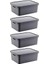 4&apos;lü Set Stafi Çok Amaçlı Kapaklı Kutu 12 Lt - Antrasit, Çok Amaçlı Kapaklı Kutu, Ev-Ofis-Depo Için, Kapaklı Saklama Kutusu 3