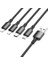 Borofone 4in1 USB Kablo Lightning + Micro + Type-C 4&apos;ü 1 Arada Lightning/micro-Usb/usb-C Için Şarj Kablosu 1metre 2A Akım BX72 (2x Lightning+Type-C+Micro Uçlu Kablo) 2