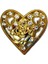 Taşlı Kalp Broş, Kutu, Sandık Süsü - Sarı, 10 Adet - Lisinya 1