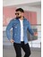 Erkek Kot Gömlek Slim Fit, Çift Cepli Geniş Düğmeli Likrasız Gömlek 1