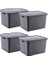 4&apos;lü Set Stafi Çok Amaçlı Kapaklı Kutu 18 Lt - Antrasit, Çok Amaçlı Kapaklı Kutu, Ev-Ofis-Depo Için, Kapaklı Saklama Kutusu 2